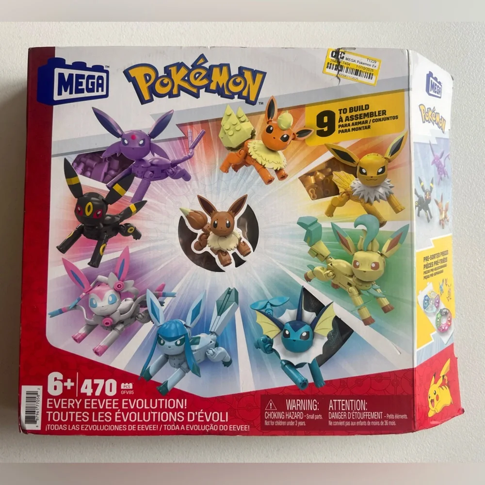 MEGA Pokemon Eevee Evolution Construction Set with character figures 470pc
